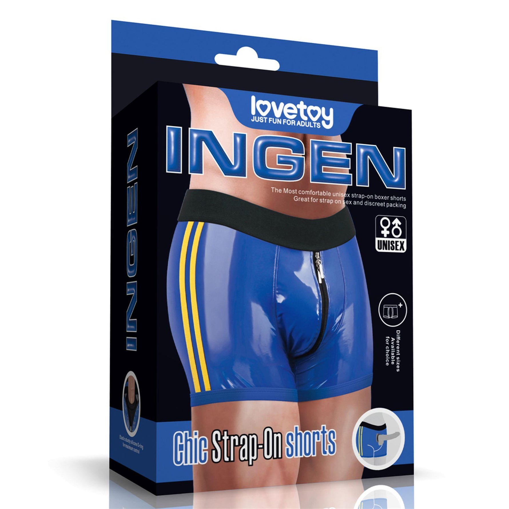 Pantaloni scurți Chic Strap-On (talie 71-79 cm) albaștri