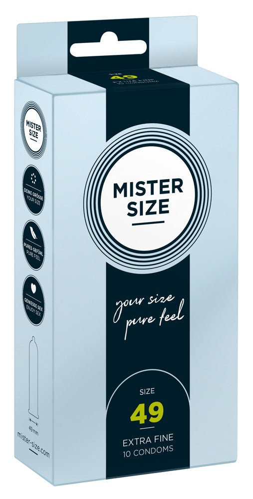 Prezervative vegane Mister, mărimea 49 mm, subțiri, 10 bucăți