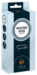 Prezervative vegane ultra-subțiri Mister Size 57mm, 10 buc.