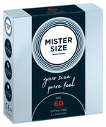 Prezervative Mister Size subțiri 60 mm vegane 3 bucăți