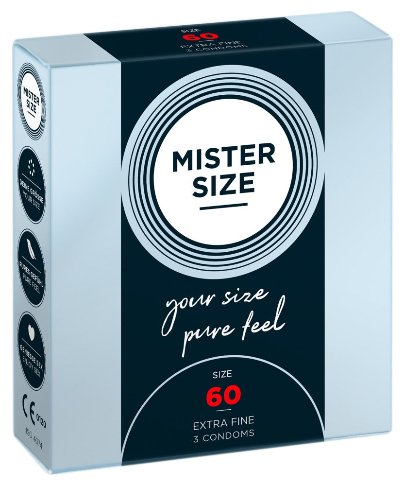 Prezervative Mister Size subțiri 60 mm vegane 3 bucăți