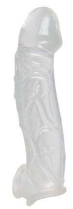Extensor de penis transparent, transparent, cu inel, 23 cm