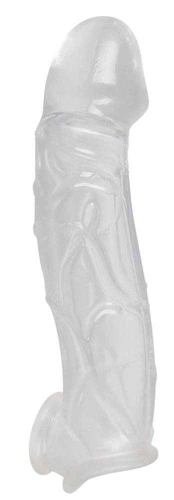 Extensor de penis transparent, transparent, cu inel, 23 cm