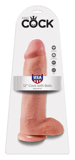 Dildo King Cock cu testicule din PVC 30,5 cm