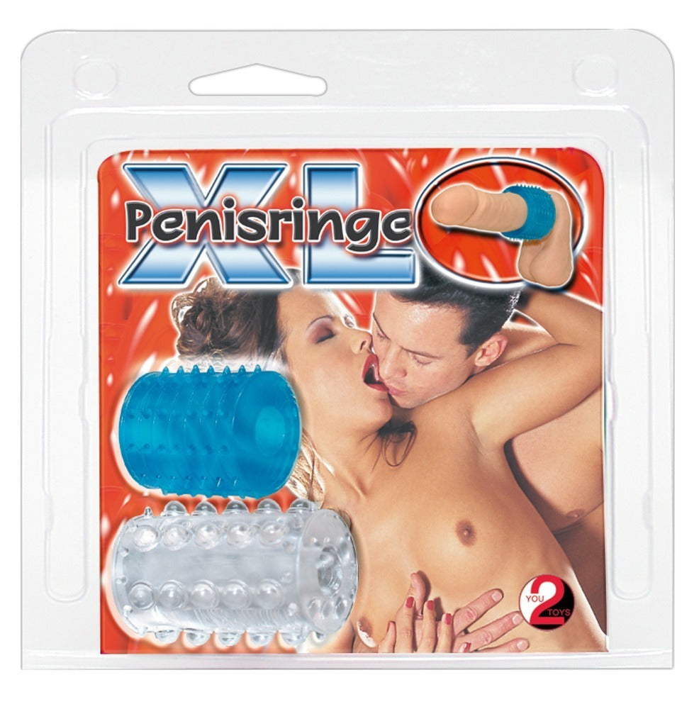 Set de inele pentru penis You2Toys TPE albastru-alb XL
