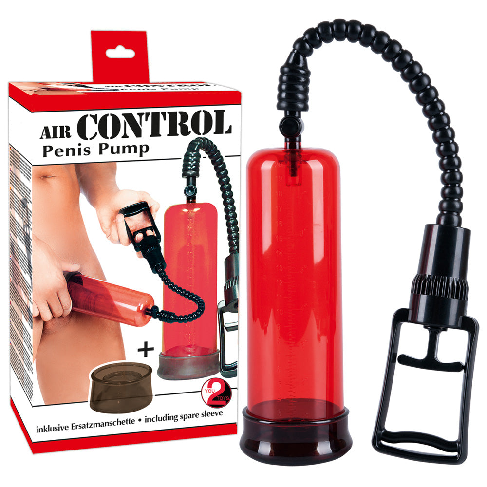 Pompă de penis You2Toys Air Control Roșie 22 cm