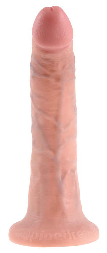 Dildo King Cock cu ventuză, 7 inci, culoarea pielii, 20,5 cm