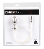 Plug de penis din oțel cu dop anal și tub 76 cm