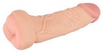 Masturbator Nature Skin 2 în 1, extensie de penis TPE, 21 cm