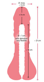 Masturbator Nature Skin 2 în 1, extensie de penis TPE, 21 cm