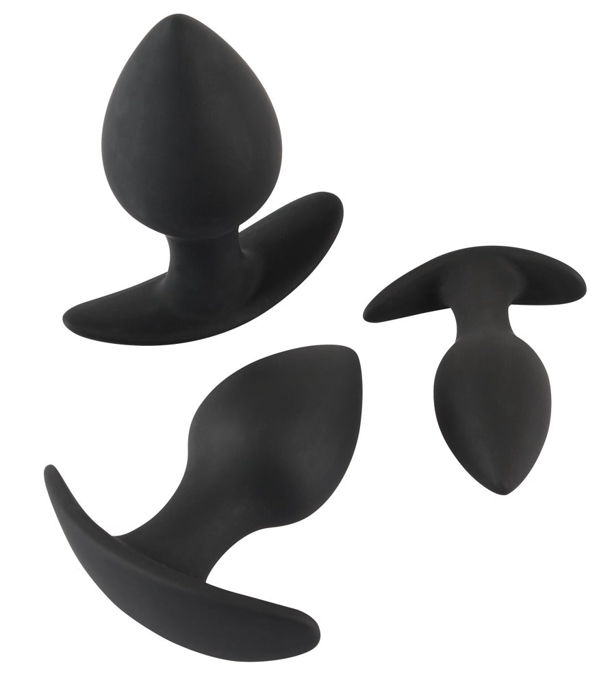 Set de 3 dopuri anale din silicon Black Velvets