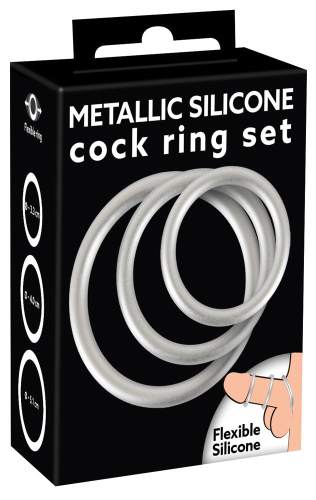 Inele pentru penis din silicon și metal You2Toys, 3 mărimi