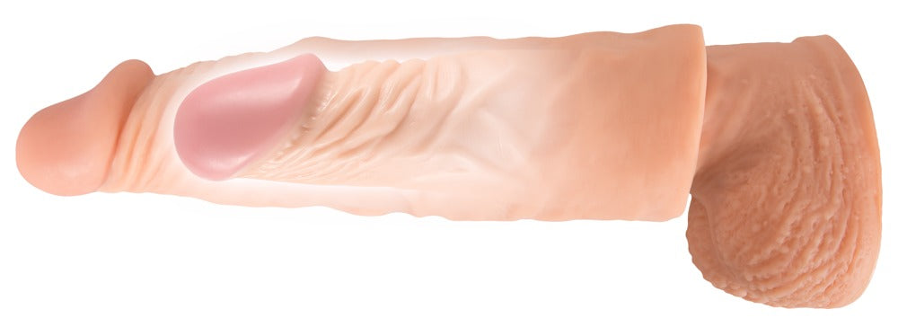 Extensor de penis Nature Skin Sensitive 20 cm cu extensie de 3 cm