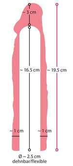 Extensor de penis Nature Skin Sensitive 20 cm cu extensie de 3 cm