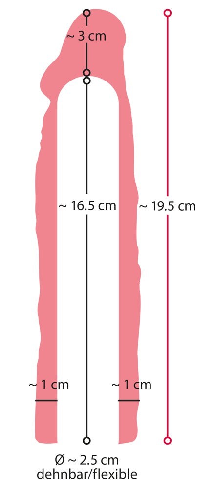 Extensor de penis Nature Skin Sensitive 20 cm cu extensie de 3 cm