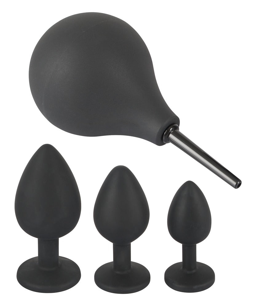Set de duș anal Black Velvets cu trei dopuri