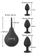Set de duș anal Black Velvets cu trei dopuri