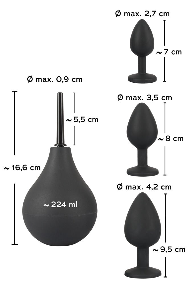 Set de duș anal Black Velvets cu trei dopuri