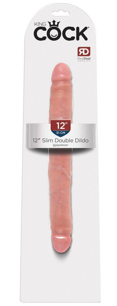 Dildo dublu Slim King Cock din PVC, 30 cm