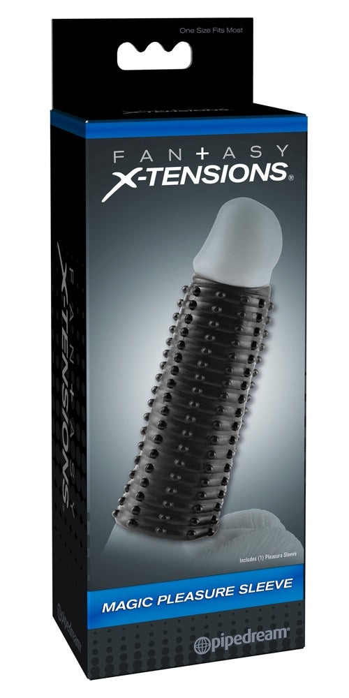 Manșon pentru penis Fantasy X Tensions Nubbing, închis la culoare, 13,9 cm