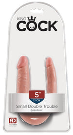 Dildo dublu mic King Cock, 30 cm, PVC
