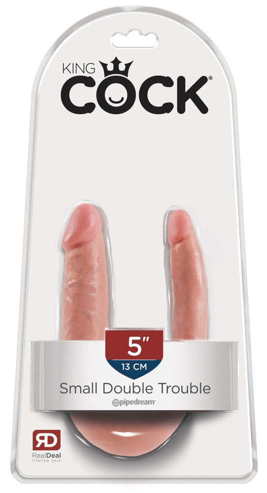 Dildo dublu mic King Cock, 30 cm, PVC