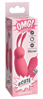 O, Doamne! Mini vibrator drăguț din silicon cu model iepuraș, 8 cm, 20 de moduri