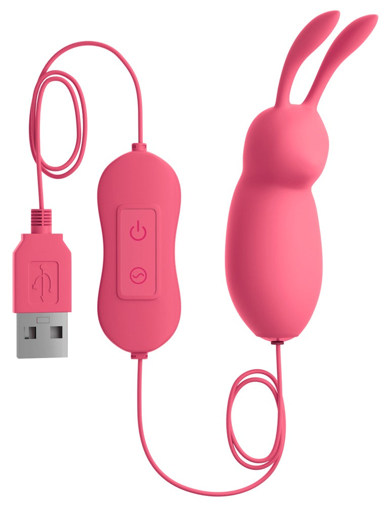 O, Doamne! Mini vibrator drăguț din silicon cu model iepuraș, 8 cm, 20 de moduri