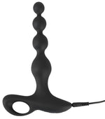 Bile anale vibratoare Black Velvets din silicon, 20 cm, USB