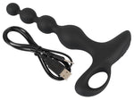 Bile anale vibratoare Black Velvets din silicon, 20 cm, USB