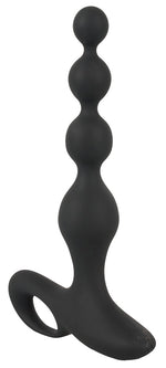 Bile anale vibratoare Black Velvets din silicon, 20 cm, USB