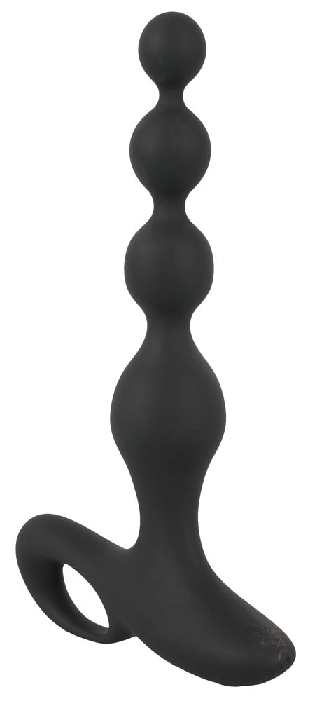 Bile anale vibratoare Black Velvets din silicon, 20 cm, USB