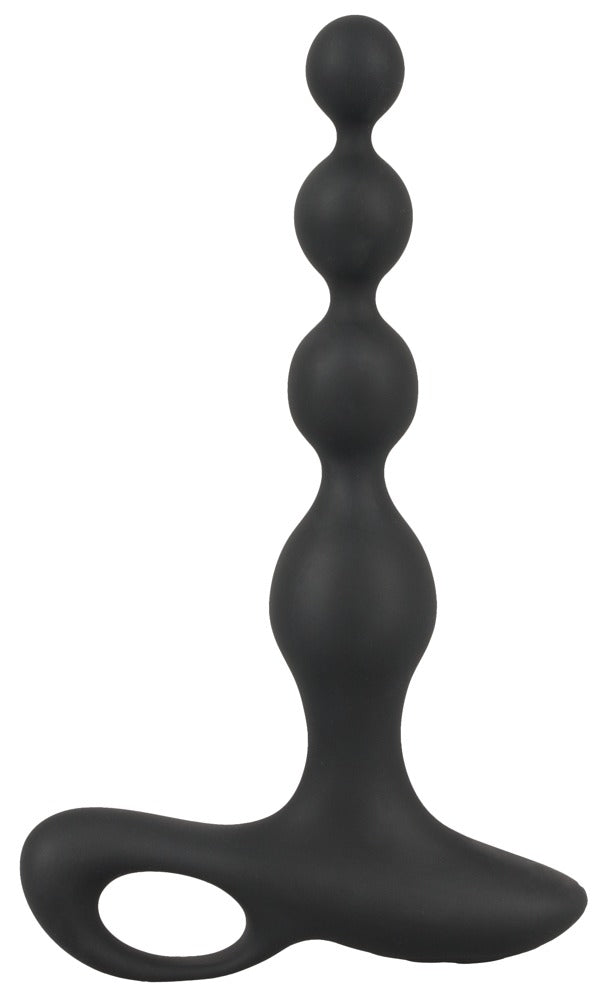 Bile anale vibratoare Black Velvets din silicon, 20 cm, USB