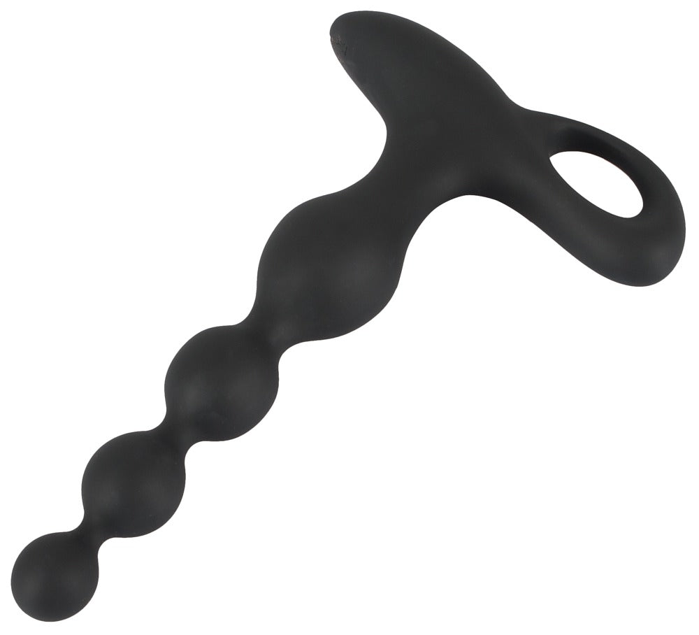 Bile anale vibratoare Black Velvets din silicon, 20 cm, USB