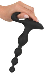 Bile anale vibratoare Black Velvets din silicon, 20 cm, USB