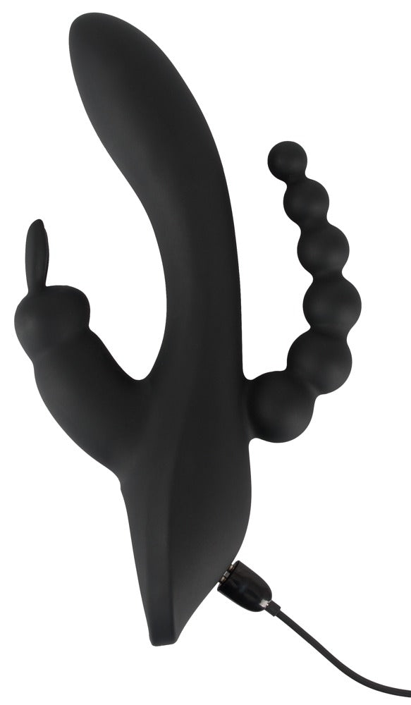 Vibrator triplu USB Sweet Smile Iepuraș 20,8 cm