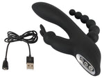 Vibrator triplu USB Sweet Smile Iepuraș 20,8 cm