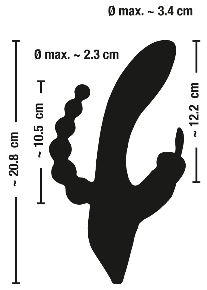 Vibrator triplu USB Sweet Smile Iepuraș 20,8 cm