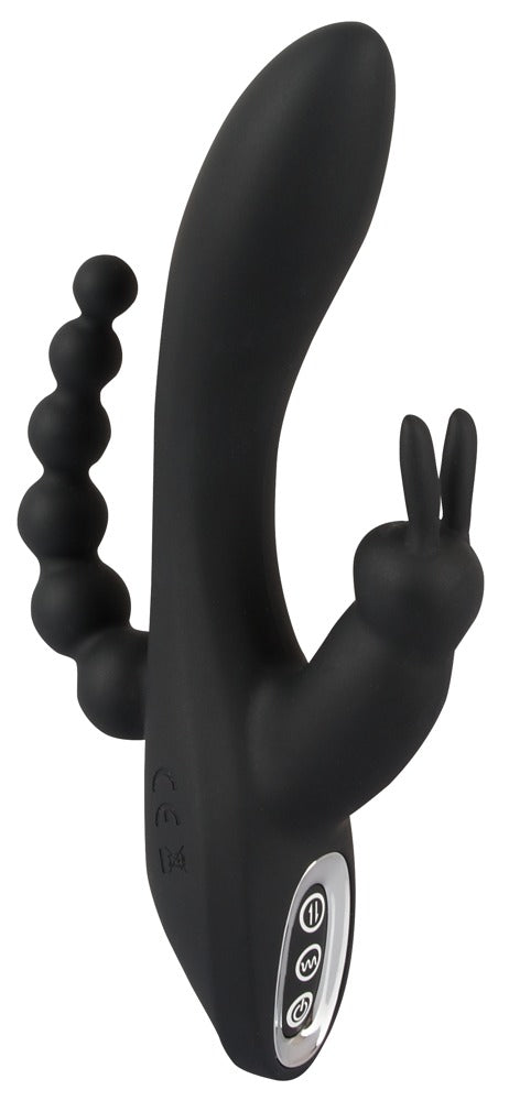 Vibrator triplu USB Sweet Smile Iepuraș 20,8 cm