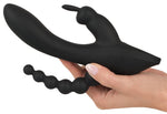 Vibrator triplu USB Sweet Smile Iepuraș 20,8 cm