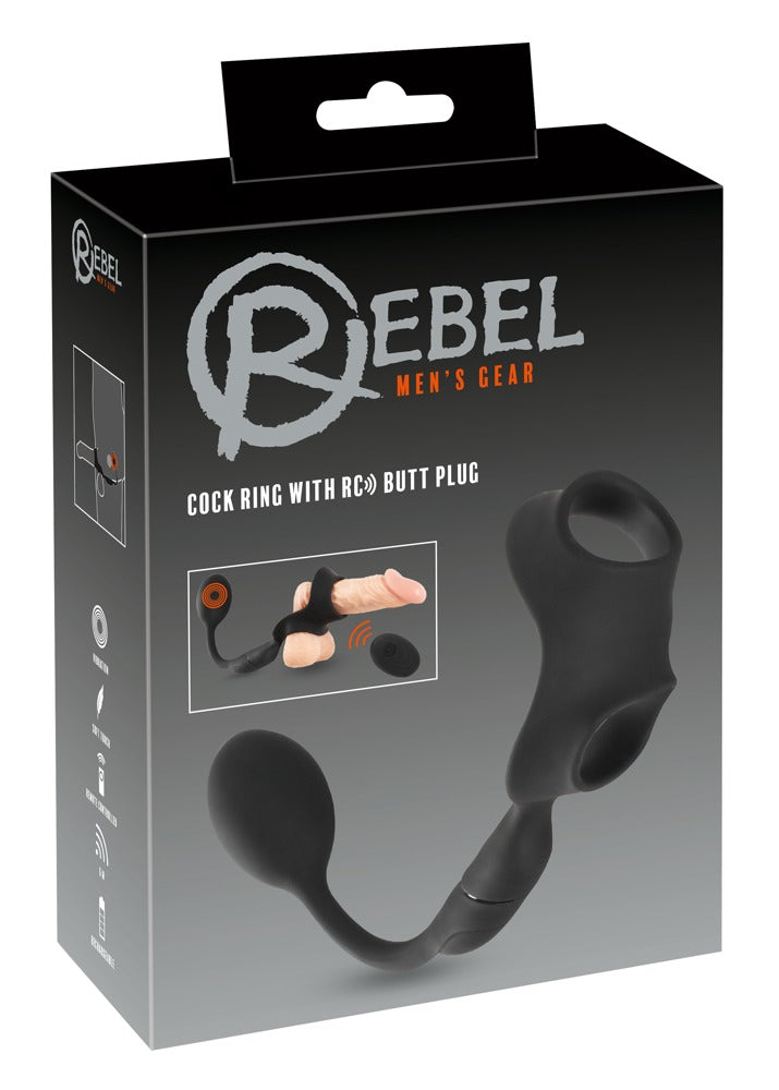 Inel vibrator anal Rebel cu telecomandă USB 33 cm