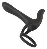 Inel vibrant USB din silicon Black Velvets 14 cm