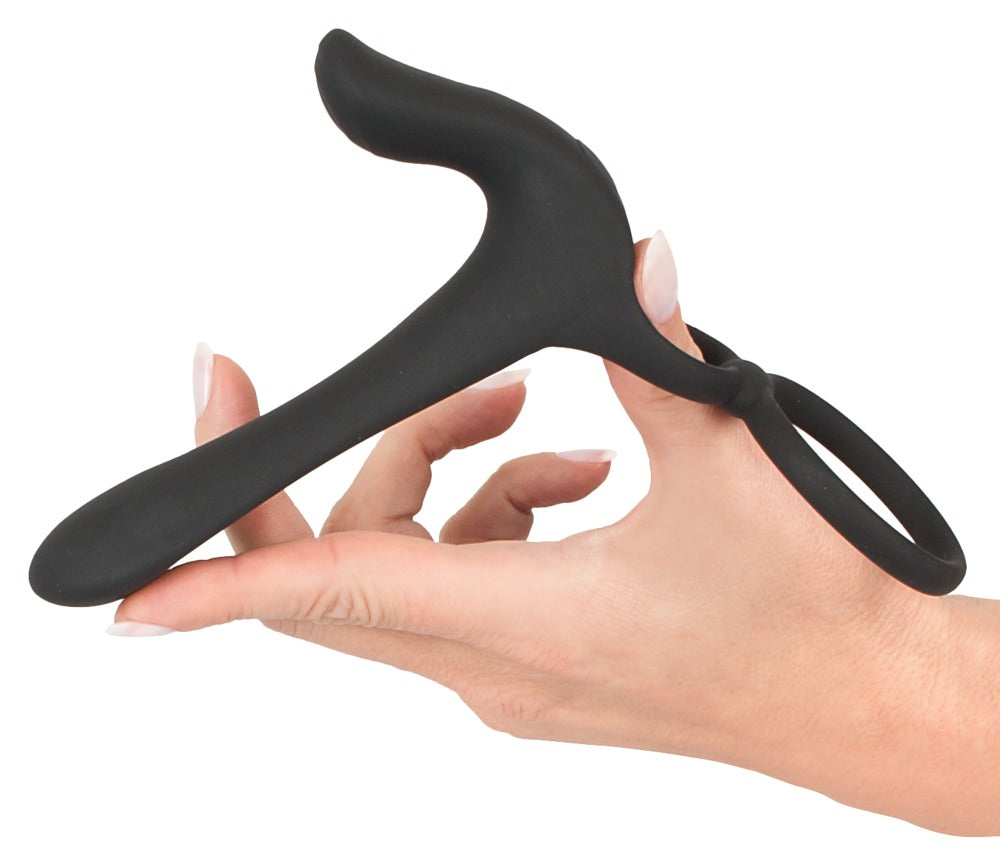 Inel vibrant USB din silicon Black Velvets 14 cm