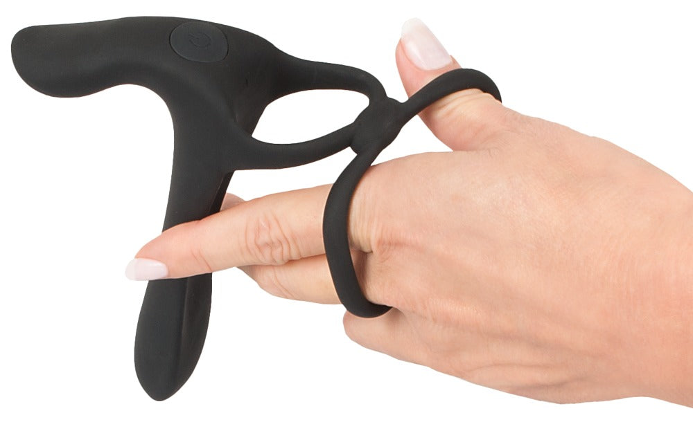 Inel vibrant USB din silicon Black Velvets 14 cm