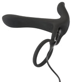 Inel vibrant USB din silicon Black Velvets 14 cm