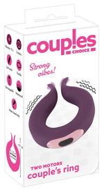 Inel vibrant pentru penis cu motor dublu din silicon USB Couples Choice