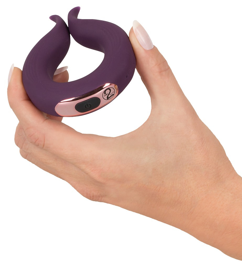 Inel vibrant pentru penis cu motor dublu din silicon USB Couples Choice