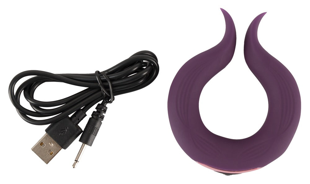 Inel vibrant pentru penis cu motor dublu din silicon USB Couples Choice