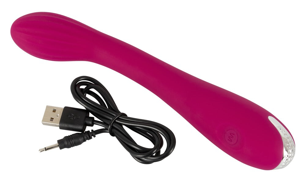 Vibrator Sweet Smile Silicon cu Punct G USB 20 cm