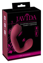 Vibrator Javida Thumping Shaking din silicon, în formă de iepuraș, 17 cm, USB